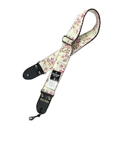 LS2400KSW WH ギターストラップ 草桜 白 和風