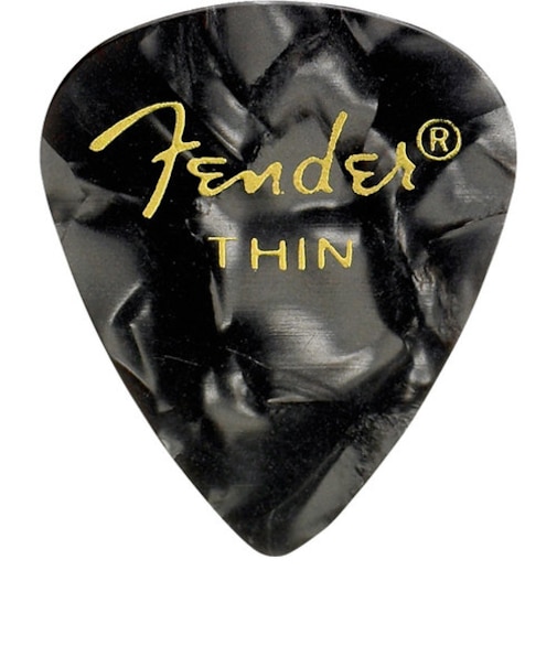 Premium Celluloid 351 Shape Picks Thin Black Moto 12-Pack