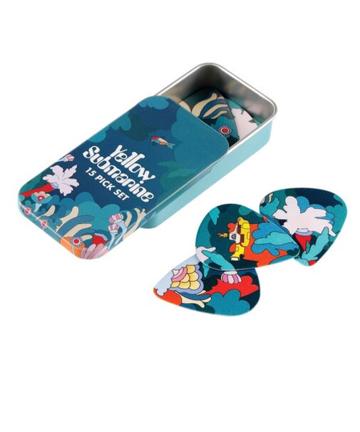 1CWH4-10B9 ピック 15枚入り コレクタブル缶ケース付属 Beatls Yellow submarine