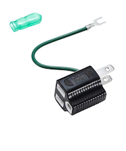 TAP-AD8BK (ブラック) 3P→2P 電源 変換プラグ アダプター アース付き