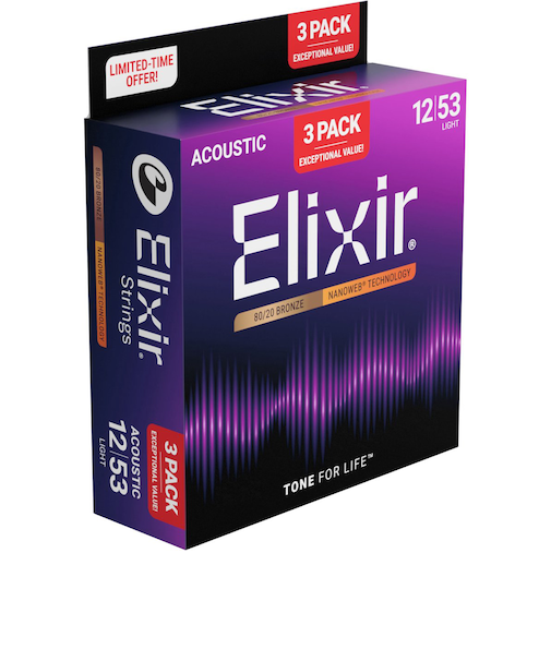 11052 3セット BonusPack ライト 12-53 80/20ブロンズ NANOWEB 特別価格3セットパック コーティング弦 ナノウェブ