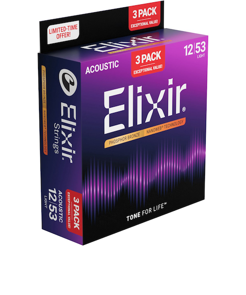 16052 3セット BonusPack ライト 12-53 フォスファーブロンズ NANOWEB 特別価格3セットパック コーティング弦 ナノウェブ