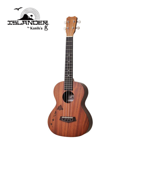 MT-4-ISL テナーウクレレ マホガニー ハワイ諸島モチーフ彫刻