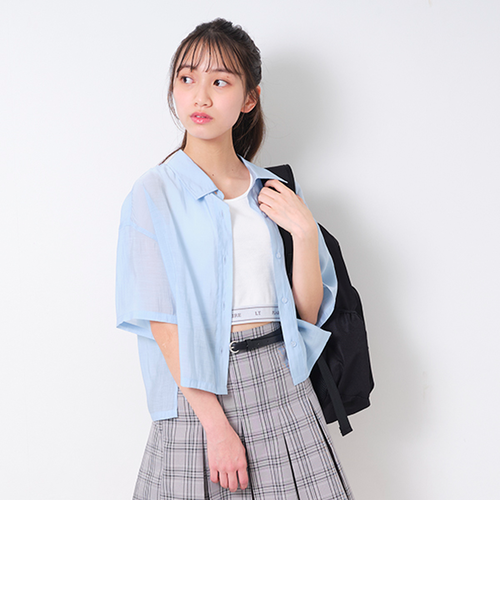 インナーつき半袖シアーシャツ｜ラブトキシックの通販｜&mall