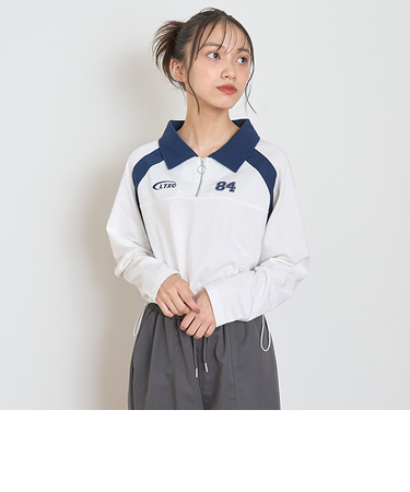 【LTXC】ハーフジップドロスト長袖Tシャツ
