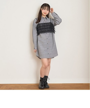 ビスチェ付グレンチェックシャツワンピース
