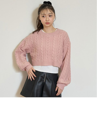 インナーつきクロップドニット