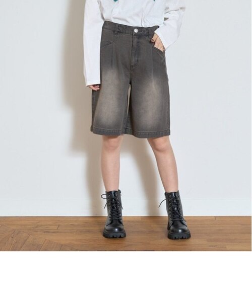 macchat タックハーフデニムパンツ⭐︎値引き LTXC】タックハーフデニムパンツ｜ラブトキシックの通販｜&mall