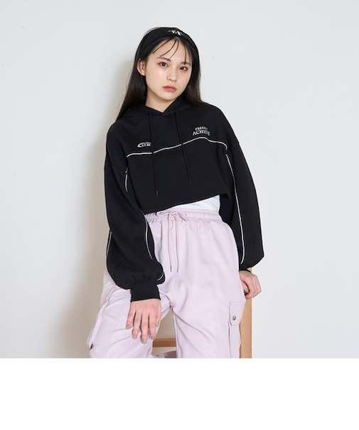 【LTXC】裏起毛クロップドパーカインナーセット