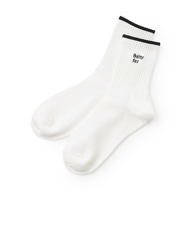 刺しゅうリブクルーソックス