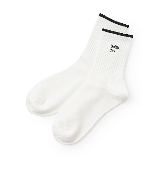 刺しゅうリブクルーソックス