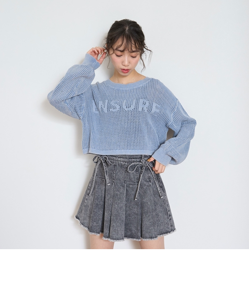 【LTXC】【綿100％】ピグメントメッシュニット