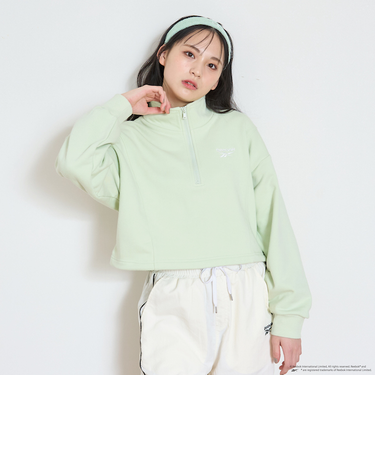 【Reebok】クロップドハーフジップ