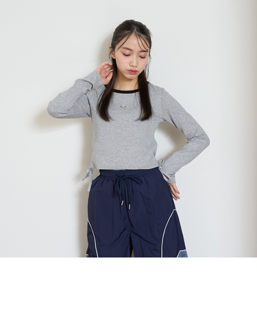 サイドドロスト長袖Tシャツ