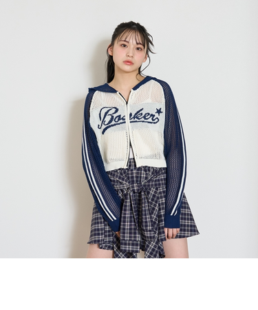 【LTXC】メッシュラグランジップニット