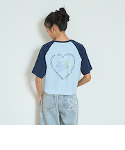 ハートラグラン五分袖Tシャツ