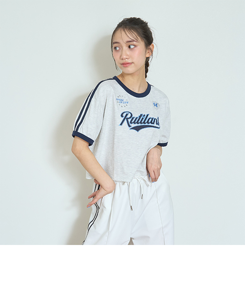 【LTXC】【吸水速乾/さらさら】ライン半袖Tシャツ