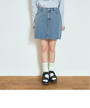 【ベーシック】【GOODPRICE】デニム・ツイル台形スカパン