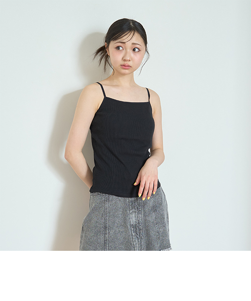 【ベーシック】【綿100％】テレコキャミソール
