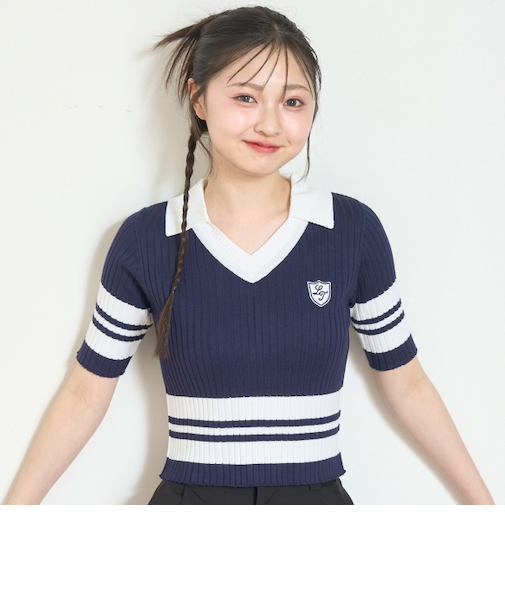 【アラエル】半袖ポロニット