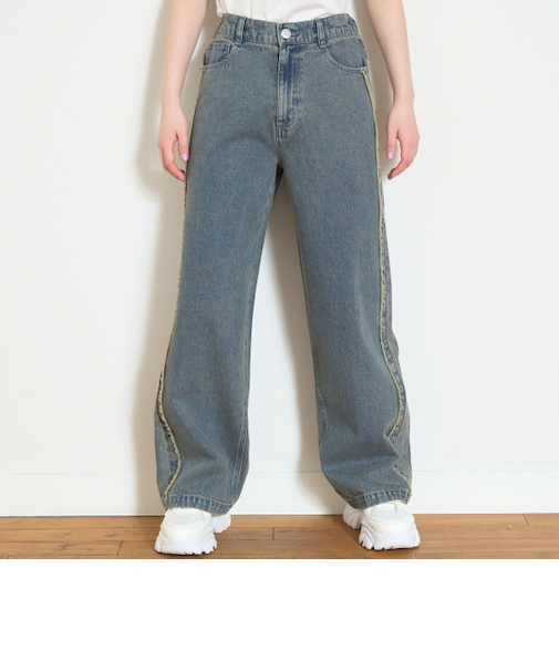 フリンジデニムパンツ