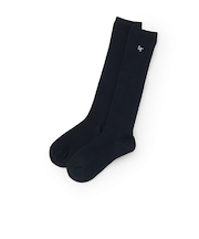 【BS】ワンポイント刺繍リブハイソックス