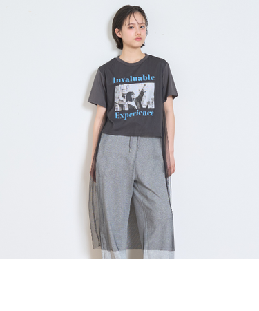 チュールレイヤードTシャツ