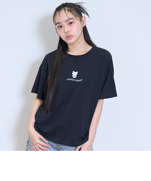 【GOODPRICE】【綿100％】フロントキャラ刺しゅうTシャツ