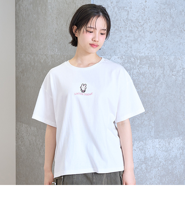 【GOODPRICE】【綿100％】フロントキャラ刺しゅうTシャツ