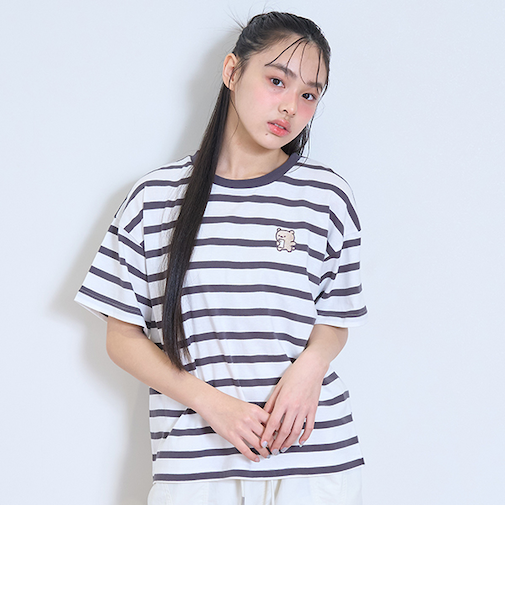 【7days】【綿100％】ワンポイントボーダーTシャツ