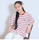 【7days】【綿100％】ワンポイントボーダーTシャツ