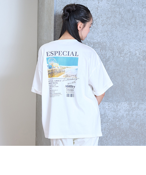 【7days】【綿100％】転写プリントBIGTシャツ