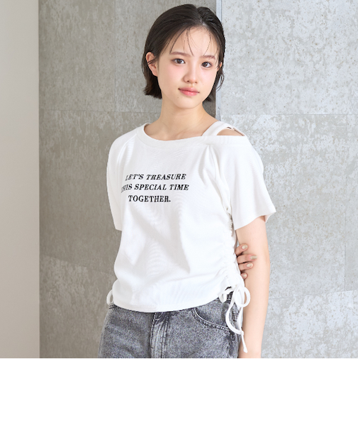 ワンショルドロストTシャツ