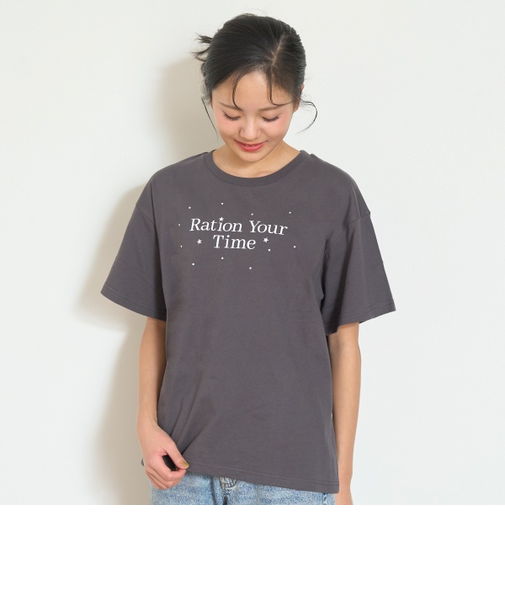 【7days】【GOODPRICE】【綿100％】ロゴラインストーンTシャツ
