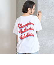 【Champion】【綿100％】バックプリントBIG半袖Tシャツ