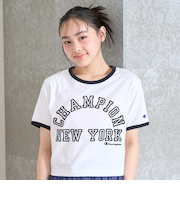 【Champion】【綿100％】リンガー半袖Tシャツ
