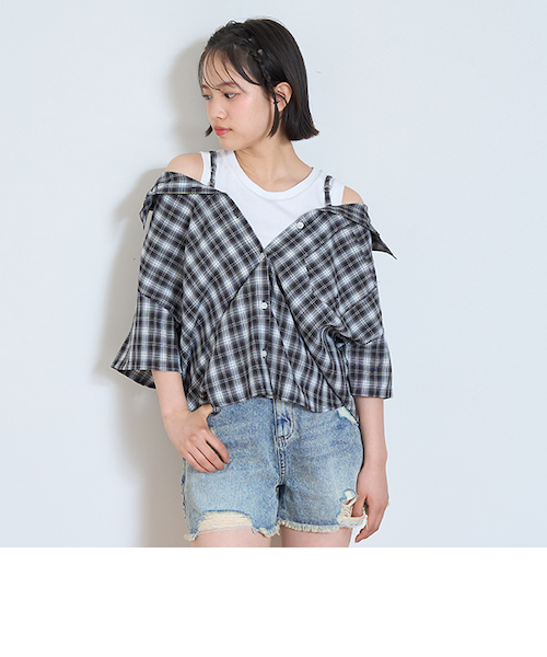 2WAYチェックシャツセット｜ラブトキシックの通販｜&mall