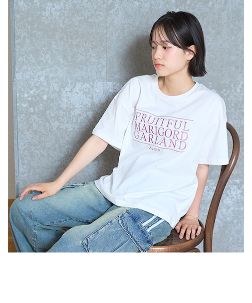 【GOODPRICE】【綿100％】3段ロゴ刺しゅうTシャツ