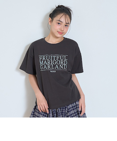 【GOODPRICE】【綿100％】3段ロゴ刺しゅうTシャツ