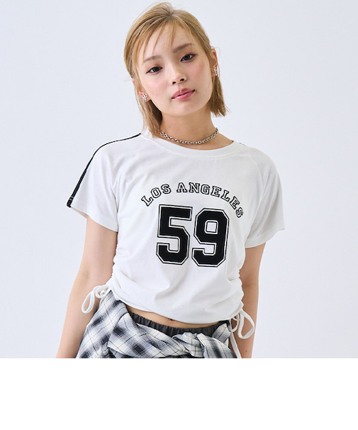 【LTXC】【接触冷感/ひんやり】ドロストナンバーTシャツ