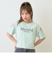 【接触冷感/ひんやり】肩あきTシャツ