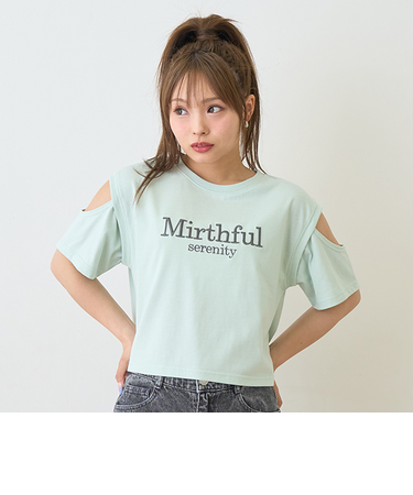 【接触冷感/ひんやり】肩あきTシャツ