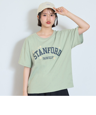 【GOODPRICE】【綿100％】フラワーカレッジTシャツ