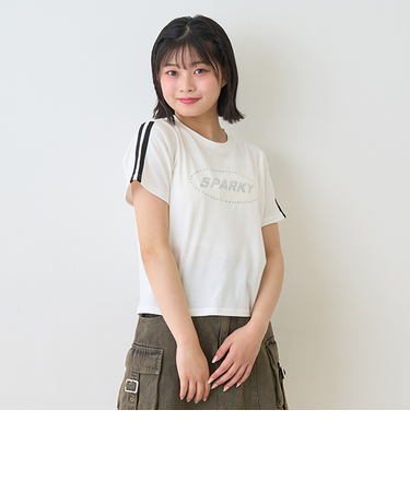 【LTXC】【吸水速乾/さらさら】ラインストーンTシャツ