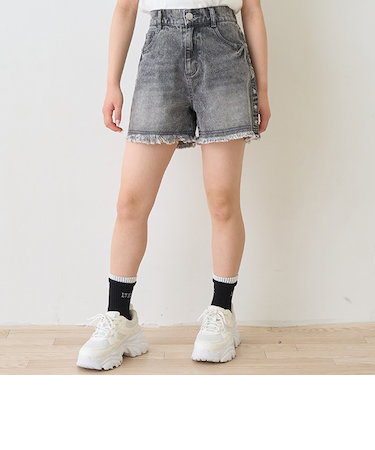 【LTXC】スタッズデニムショートパンツ