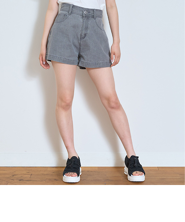 【GOODPRICE】プレートロゴデニムショートパンツ