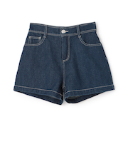 【GOODPRICE】【綿100％】プレートロゴデニムショートパンツ