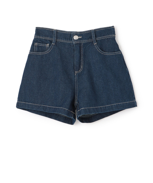【GOODPRICE】【綿100％】プレートロゴデニムショートパンツ
