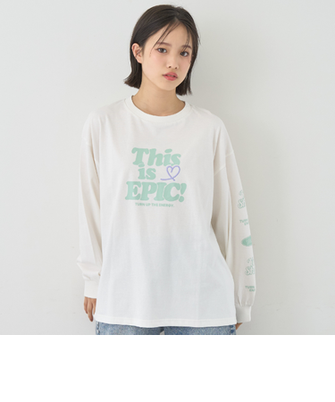 【7days】ロゴソデプリントルーズロンT