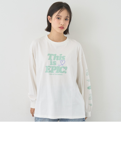 【7days】ロゴソデプリントルーズロンT